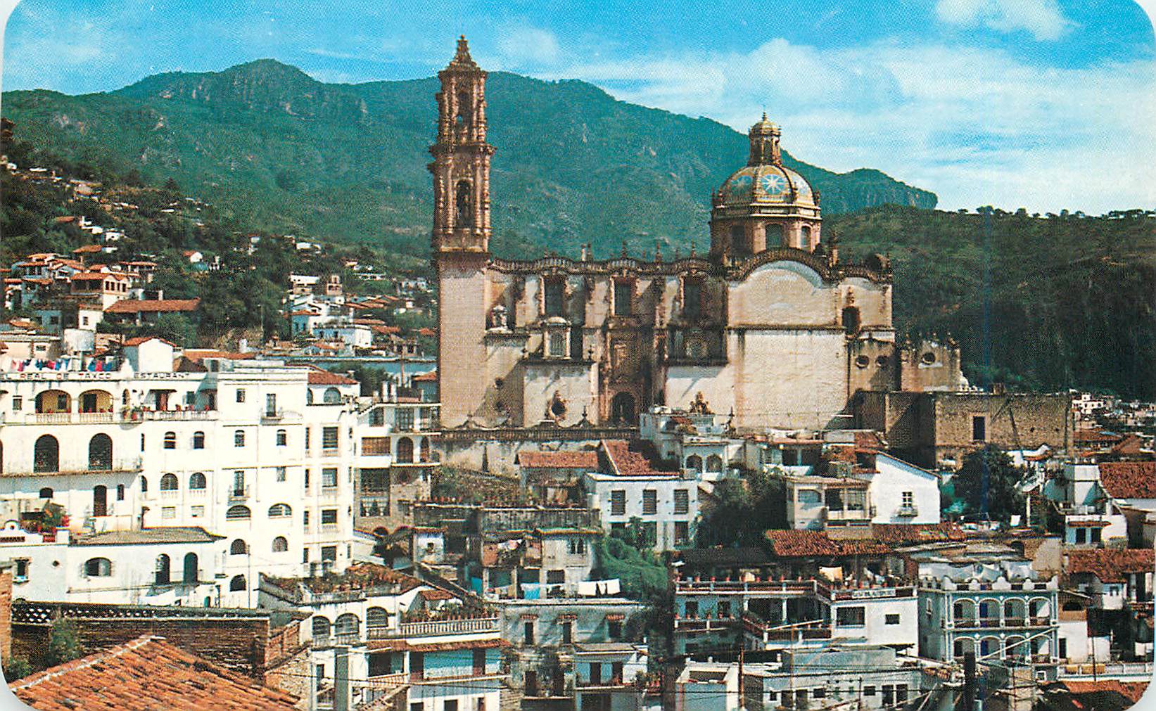 CPM Mexico The Santa Prisca Church dominantes the XVIIIth Century style town of Taxco Guerrero