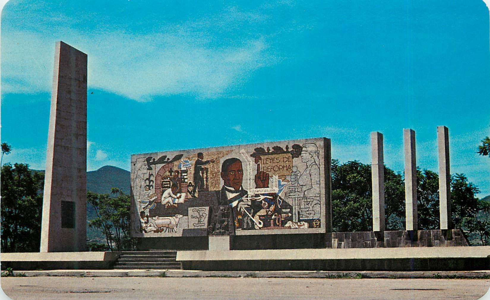 CPM Mexico Monument to Juarez at the Guelatao turn-off Carretera Internacional Oaxaca