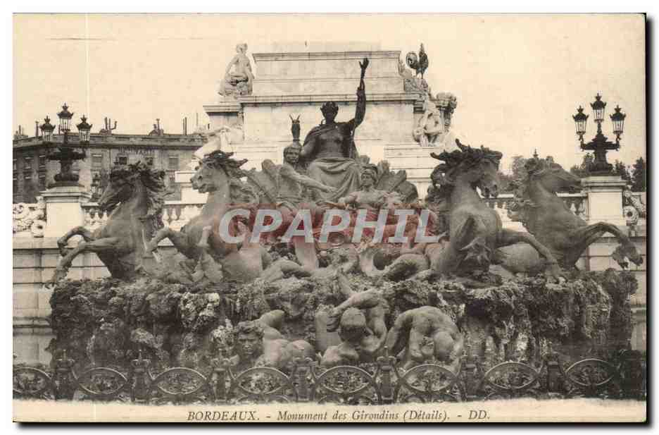 Bordeaux CPA Monument des Girondins (details)