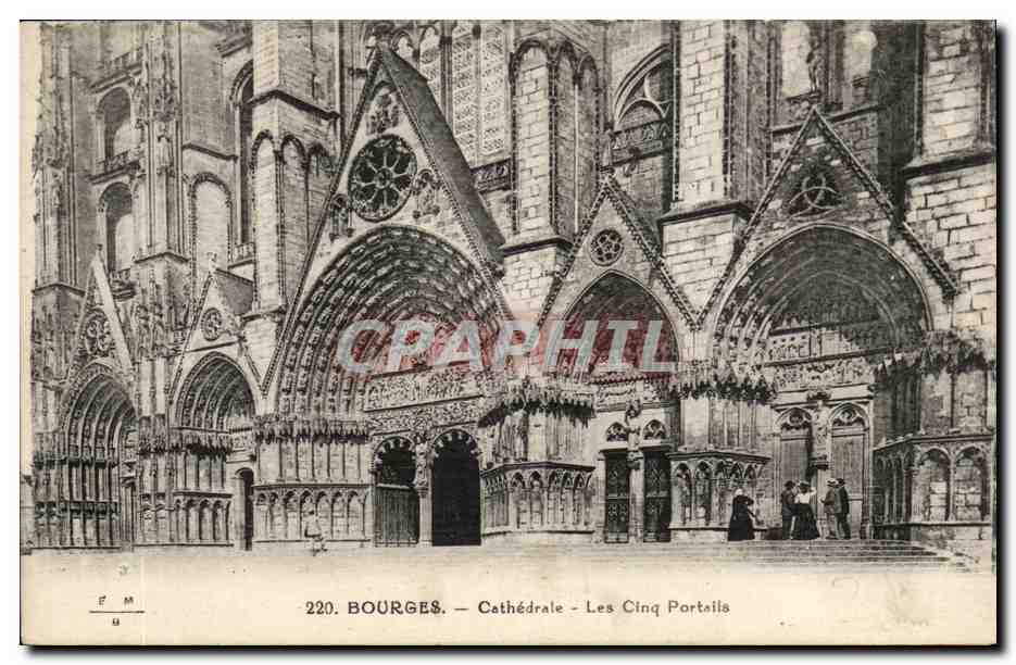 Bourges CPA Cathedrale Les cinq portails