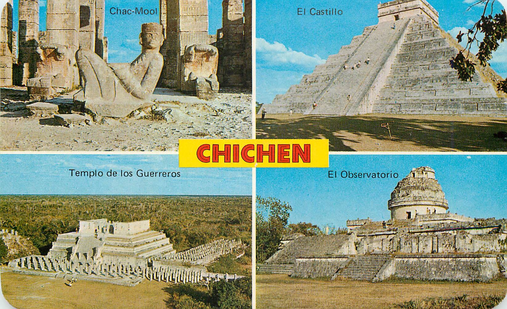 CPM Chac-Mool Statue The Castle
 Temple of the Warriors The Observatory Chichen Itz  YucMexico