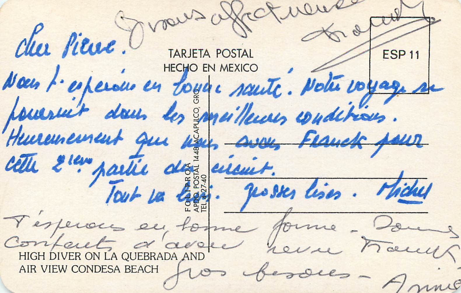 CPM HIGH DI VER ON LA QUEBRADA AND AIR VIEW CONDESA BEACH — Rückseite