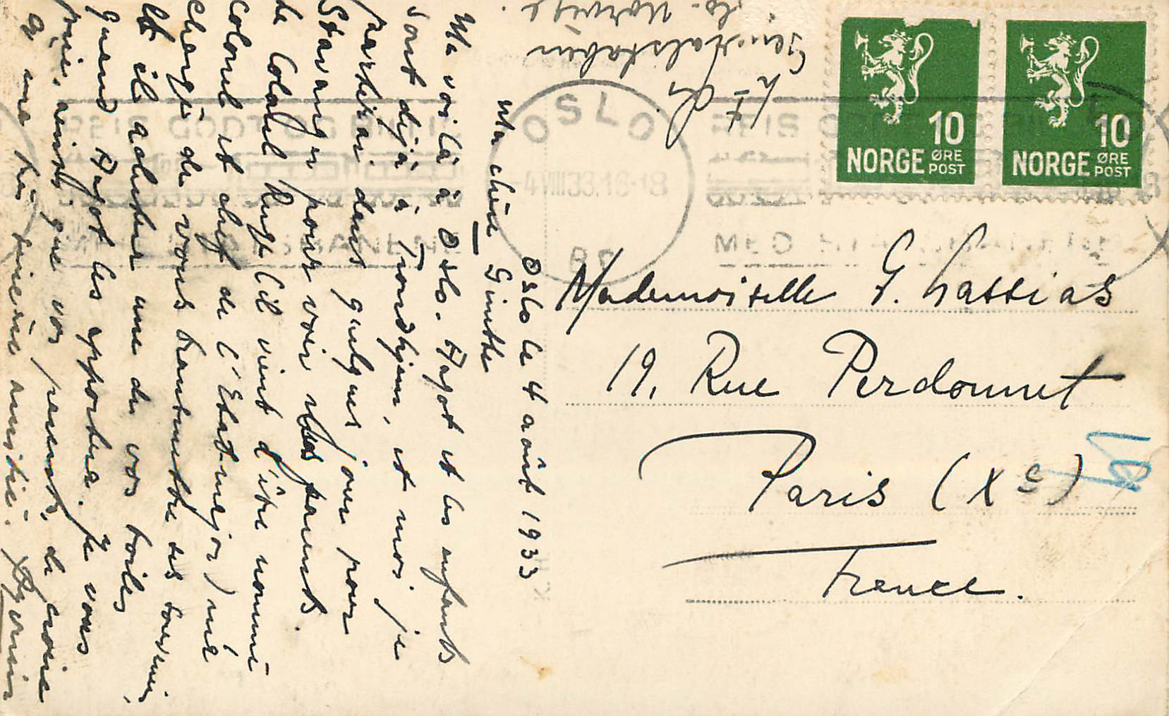 CPA Norge tryvanostua nordmarken — Verso