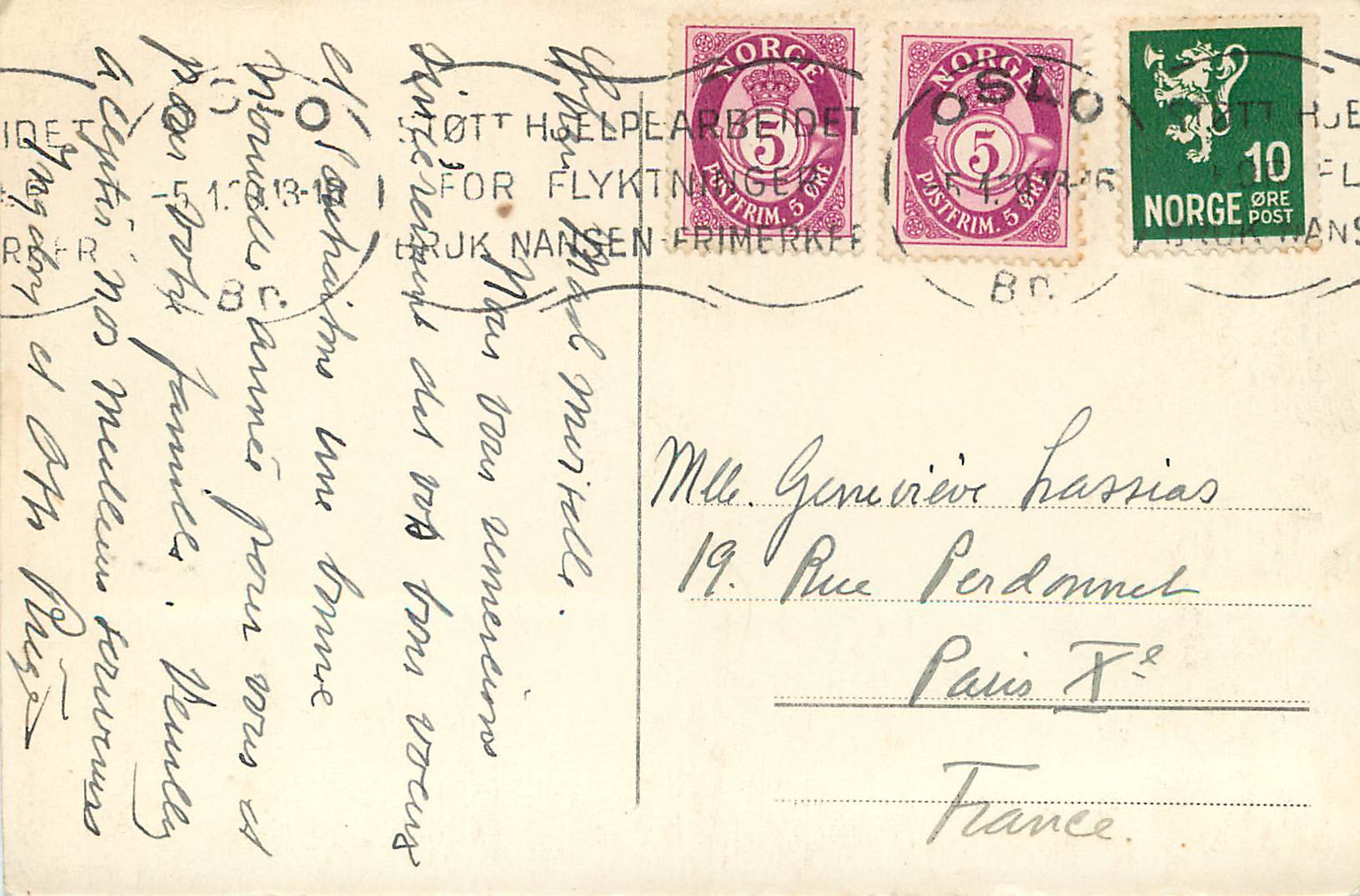 CPA Mittet and Co Arkivverket — Verso