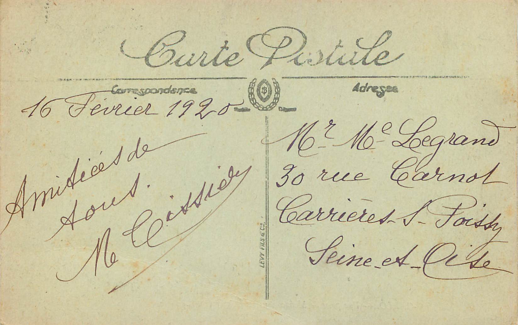 CPA MOSTE-CARLO — Vue prise de Monaco sous les Oliviers — Rückseite