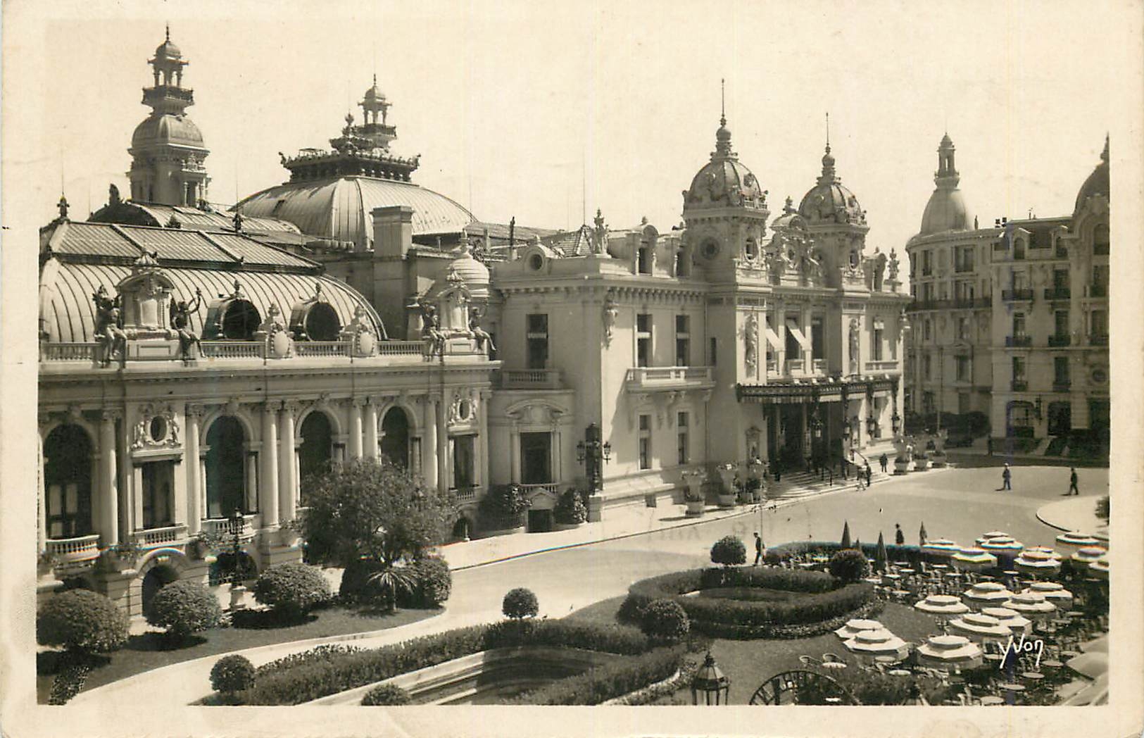 CPA La Douce France Monte-Carlo Le Casino et terrasses du Cafe de Paris