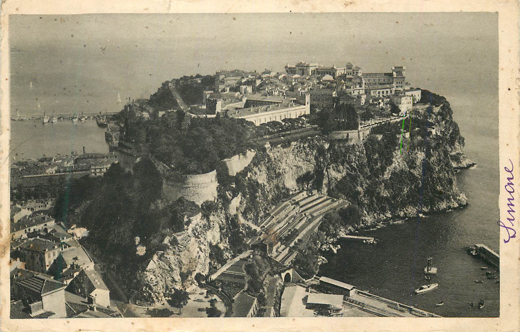 CPA Monaco Le Rocher et le Palais du Prince
