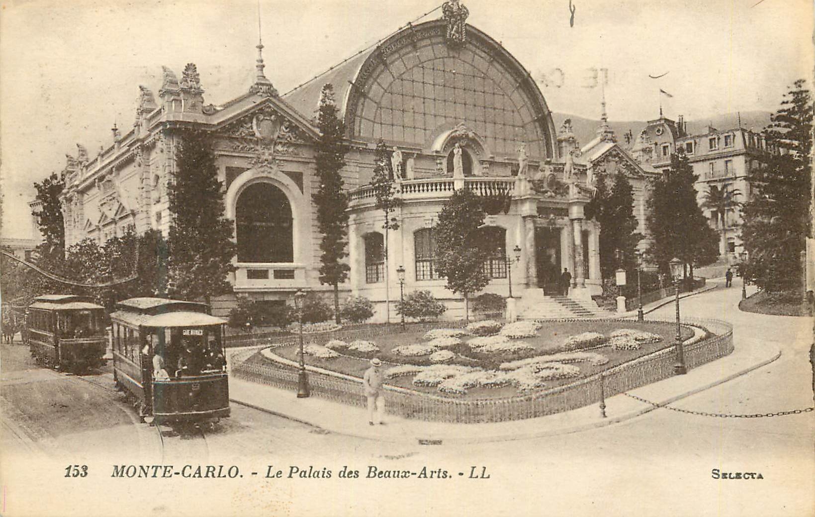 CPA MONTE-CARLO  Le Palais des Beaux-Arts Tramway