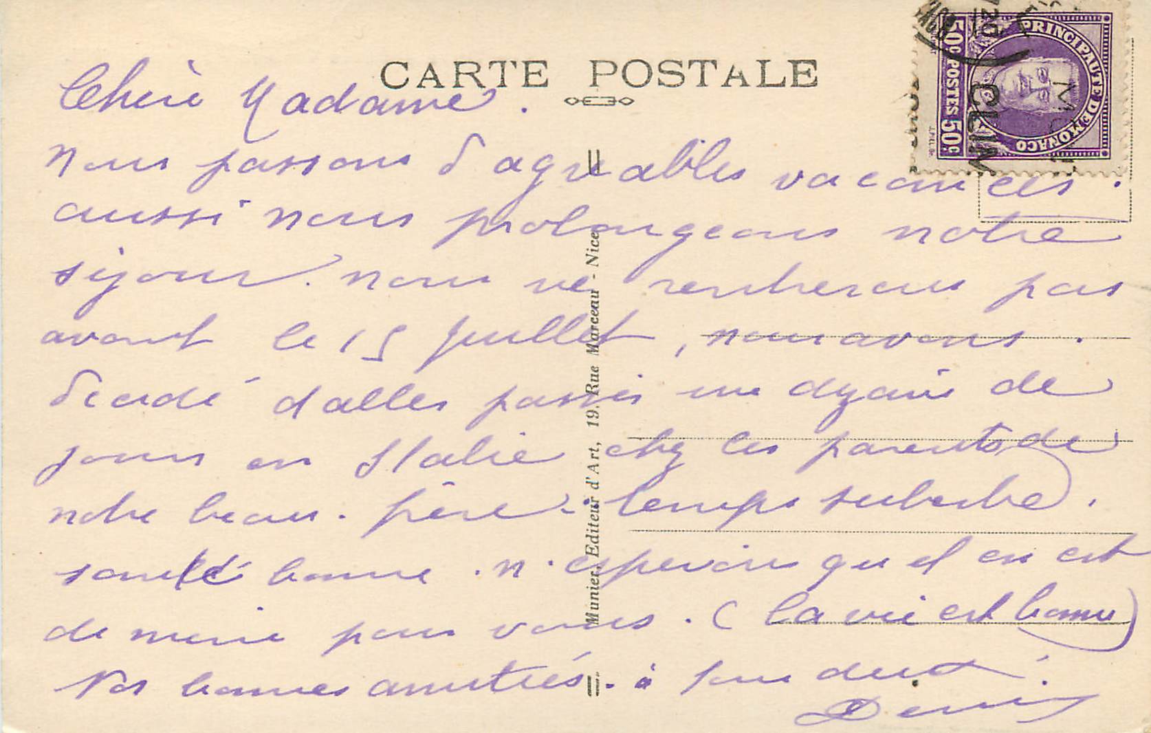CPA Monte-Carlo Les terrasses et le Tir aux Pigeons Bateau — Rückseite