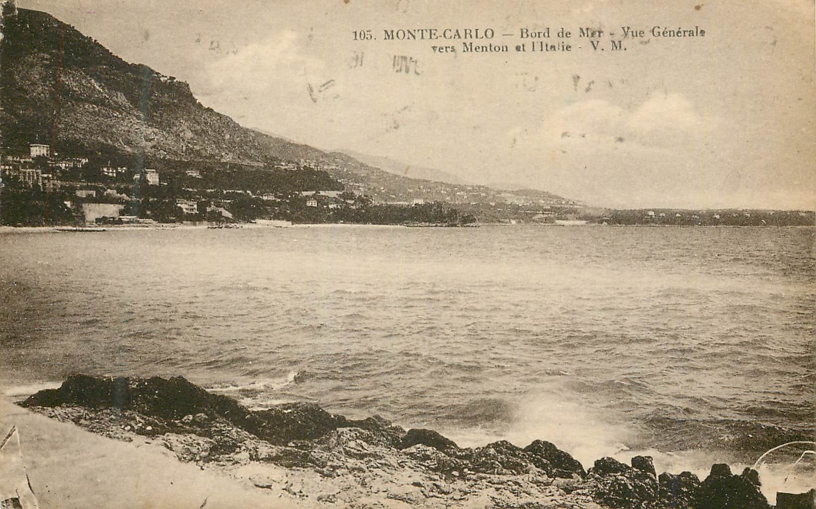 CPA MONTE-CARLO Bord de Mer vue generale vers Menton et l Italie