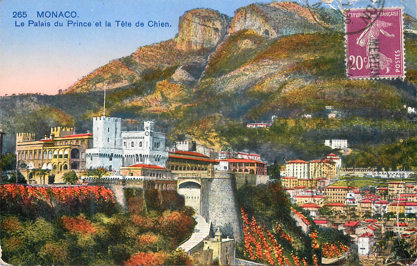 CPA MONACO Le Palais du Prince et la Tete de Chien
