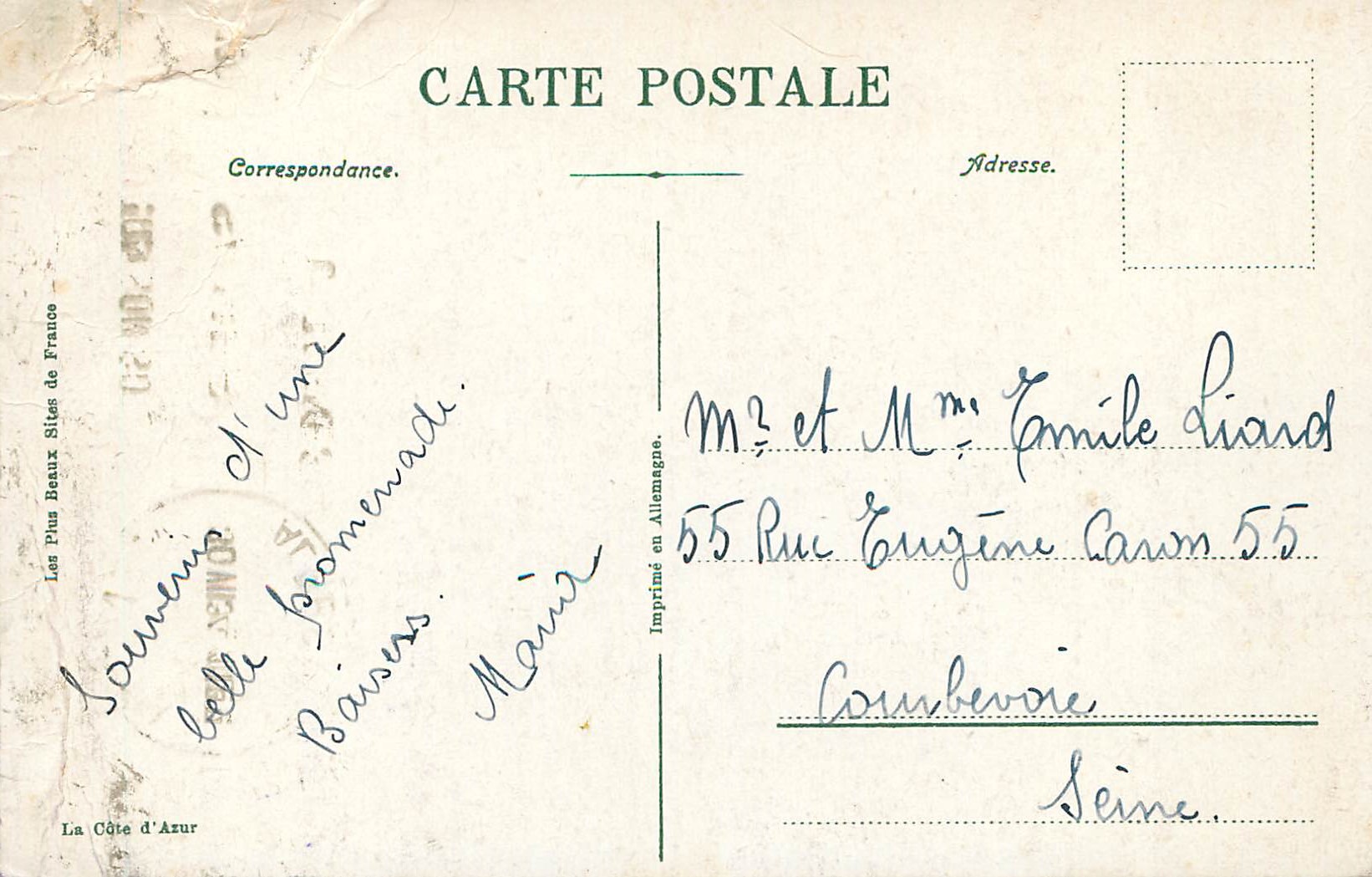 CPA MONACO Le Palais du Prince et la Tete de Chien — Rückseite