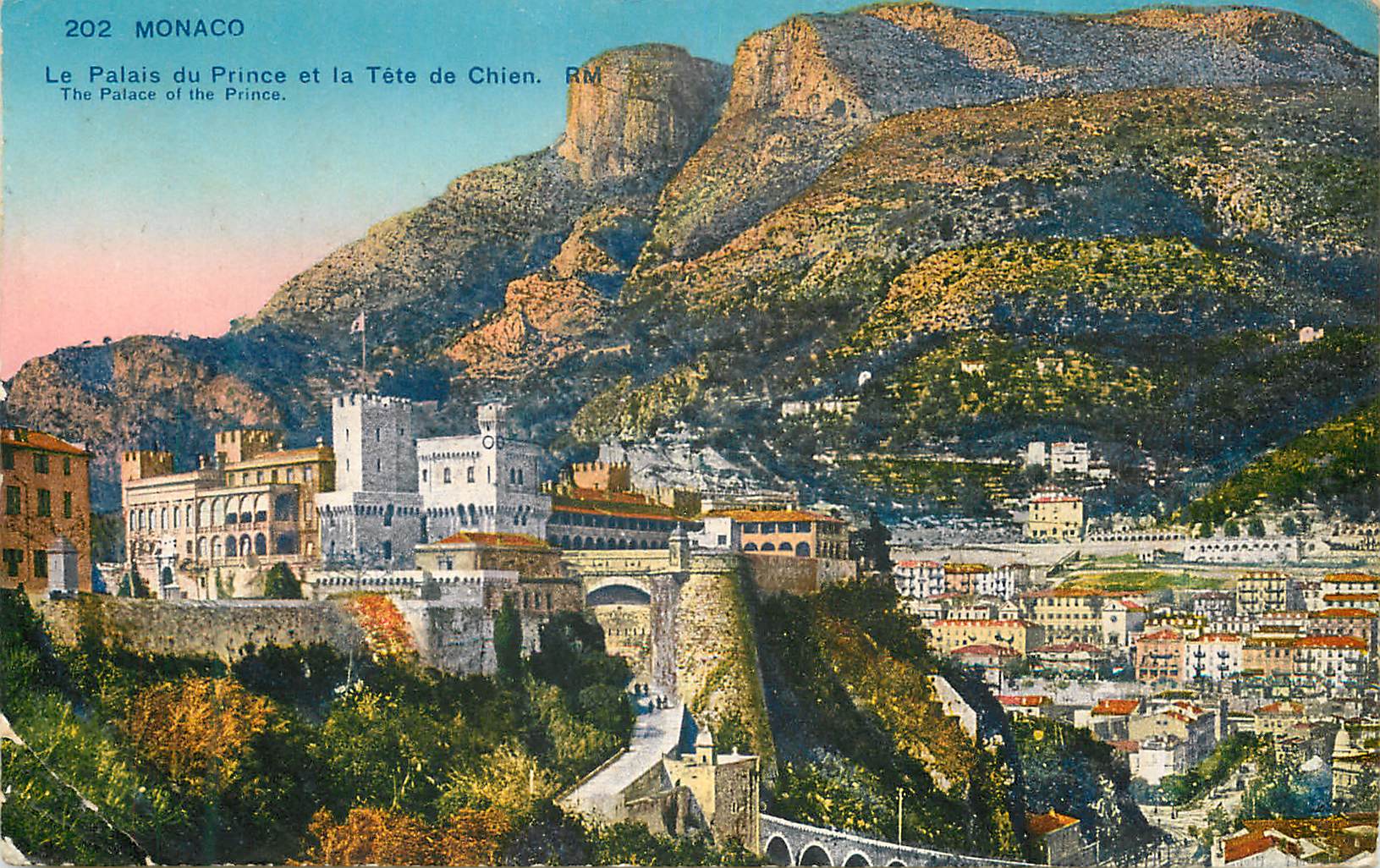 CPA MONACO Le Palais du Prince et la Tele de Chien