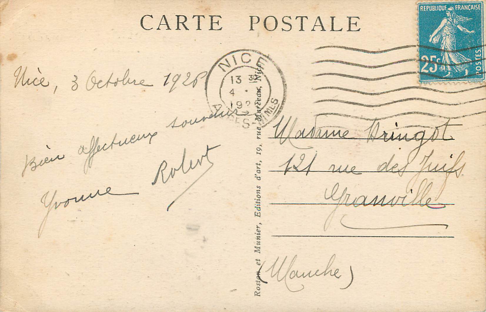CPA MONACO  Vue generale de la Principaute — Rückseite