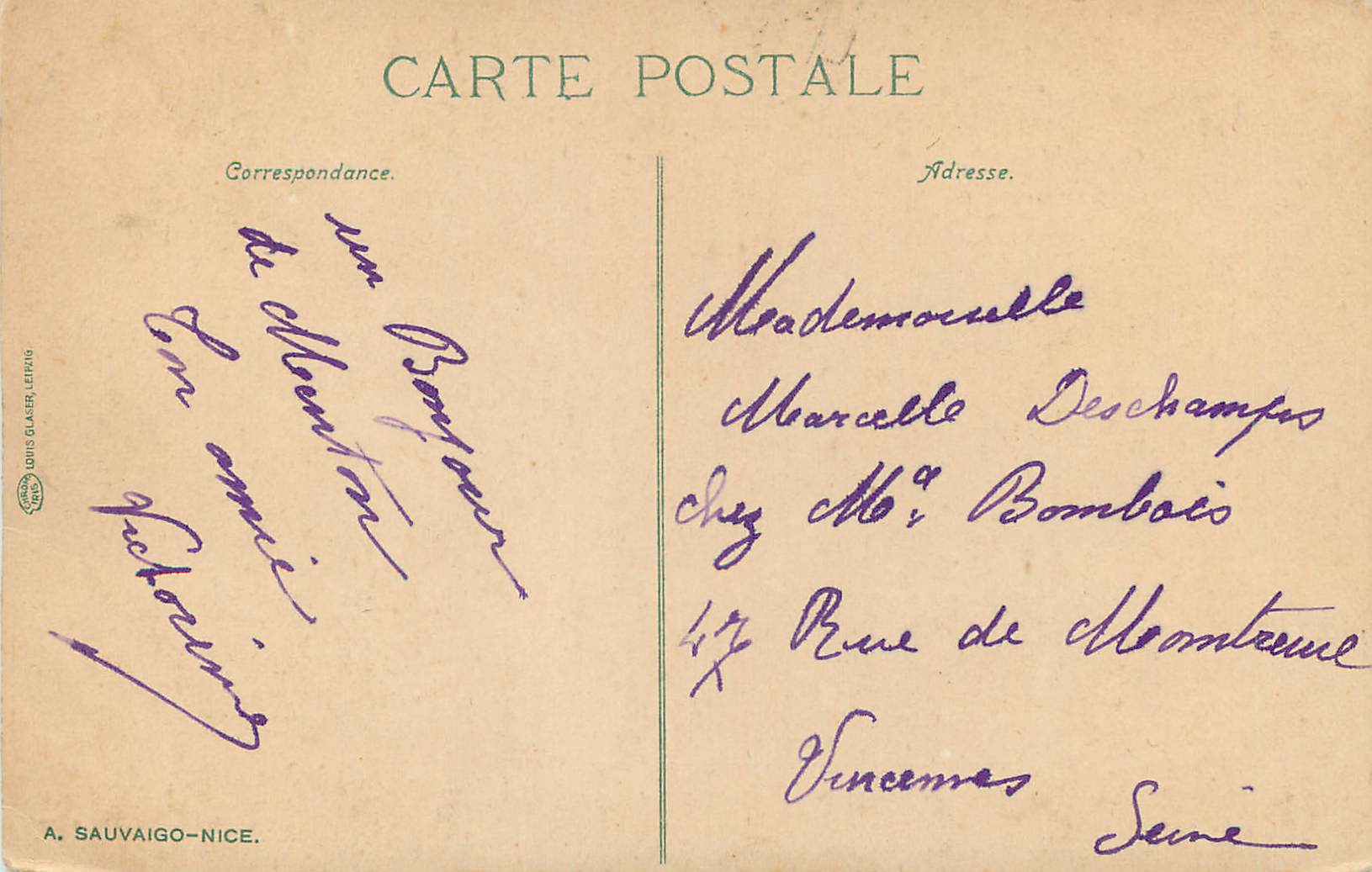 CPA . MONTE CARLO  Le Casino et I Hotel de Paris — Rückseite