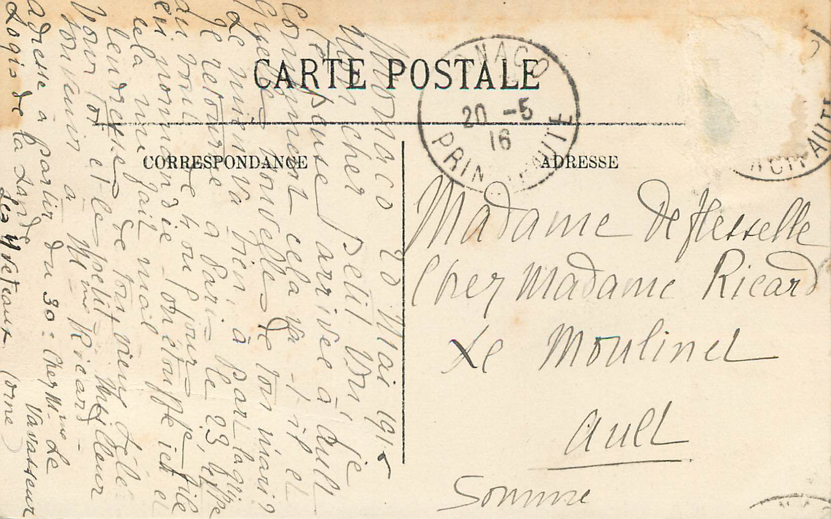 CPA MONTE-CARLO — Dans les Jardins — Rückseite