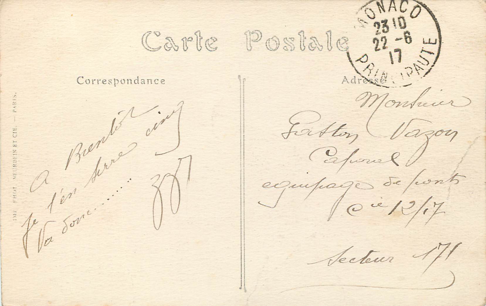 CPA Monte-carlo Les Terrasses et le Casino — Rückseite
