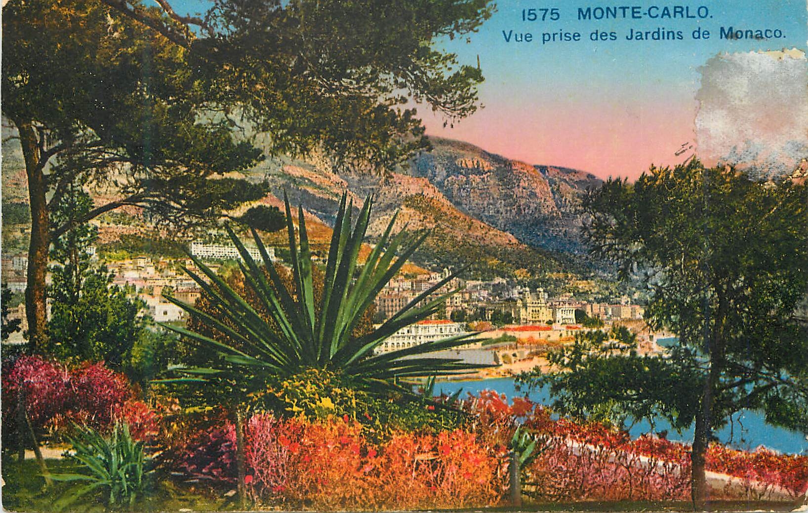 CPA Monte-carlo Vue prise des Jardins de Monaco