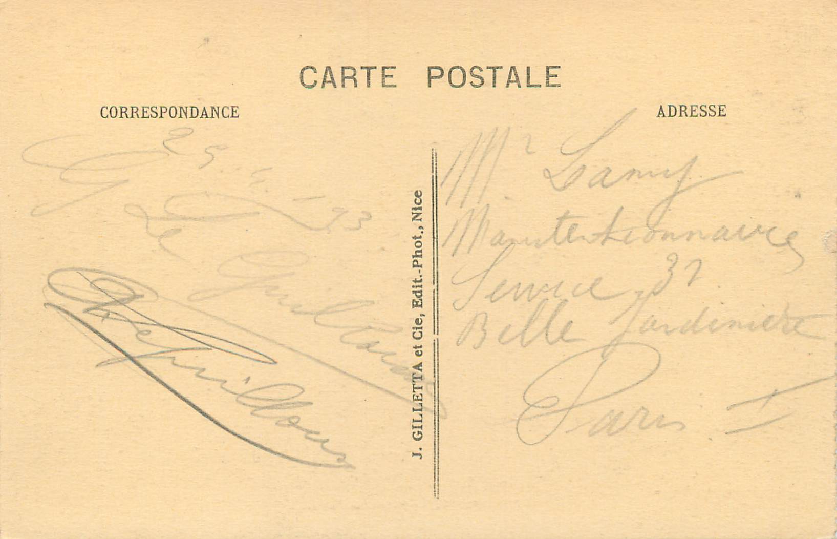 CPA MONACO - Le Palais du Prince — Rückseite