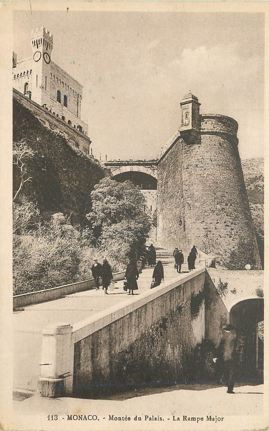 CPA MONACO. - Montee du Palais La Rampe Major