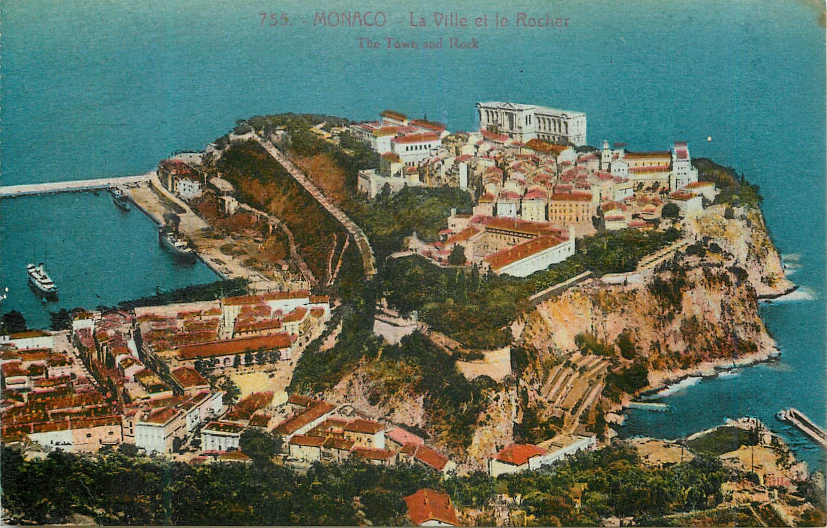 CPA Monaco la ville et le rocher