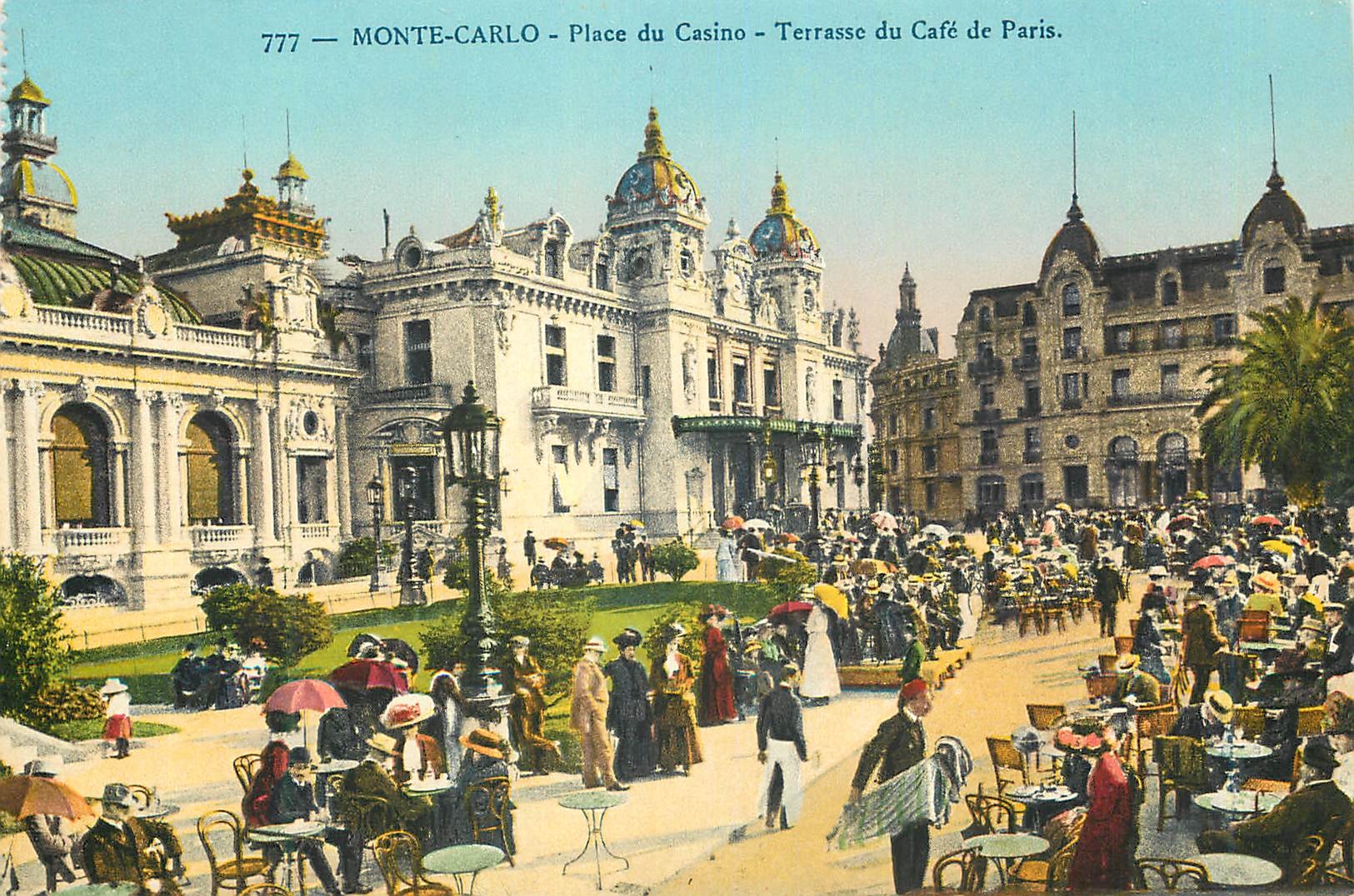 CPA MONTE-CARLO - Place du Casino - Terrasse du Café de Paris.
