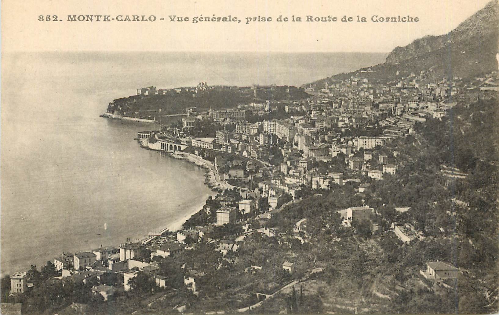 CPA MONTE-CARLO - Vue générale  prise de la Route de la Corniche
