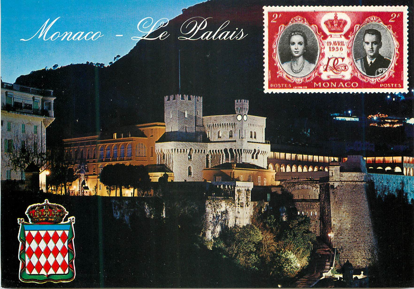 CPM PRINCIPAUTE DE MONACO Le Palais du Prince la nuit.