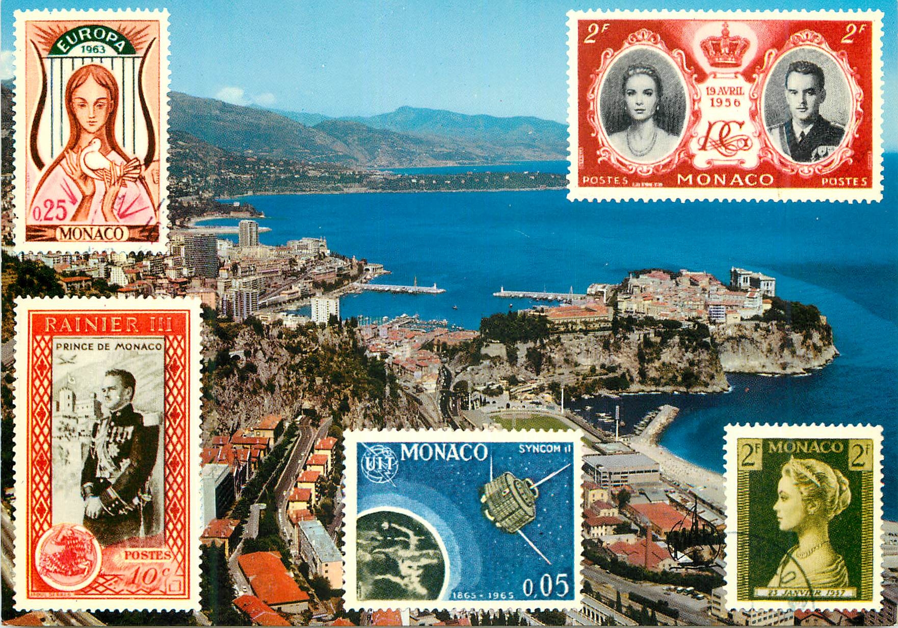 CPM Vue générale de Monaco et Monte-Carlo au fond le Cap Martin et l’italie