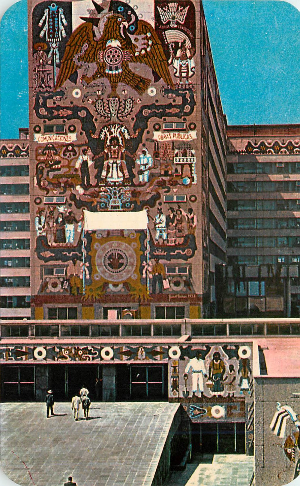 CPM Murals in natural stone adorn the Communications and Public Works Building. Mexico