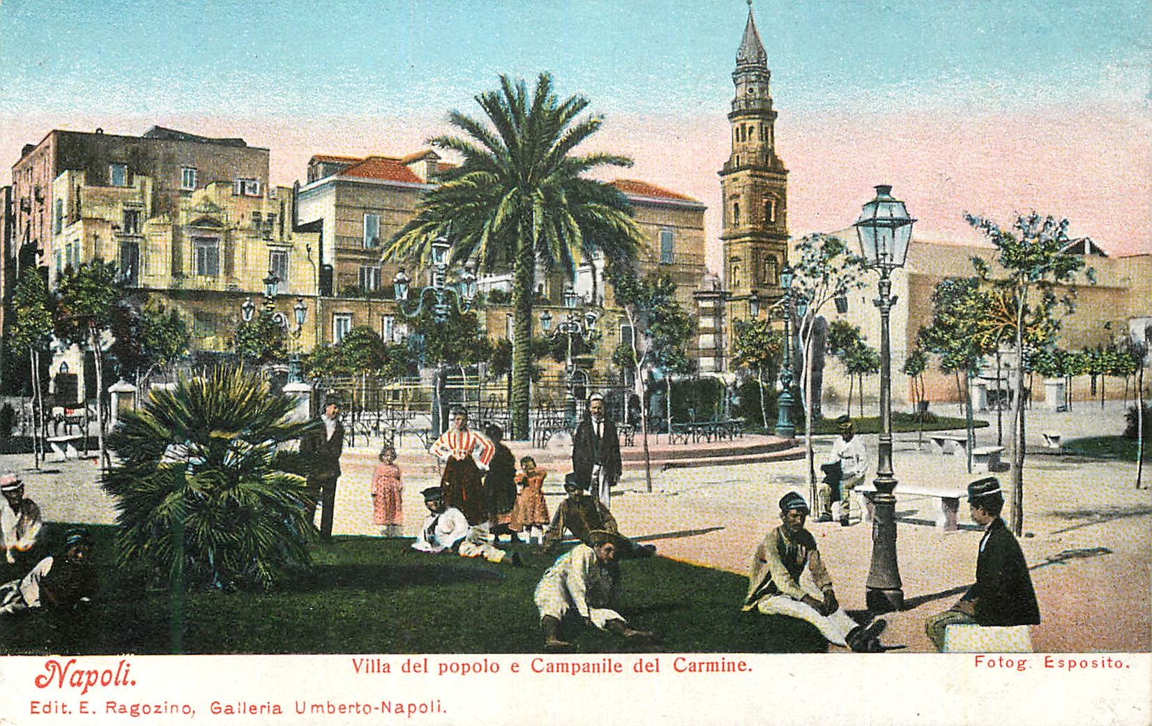 CPM Napoli Villa del popolo e Campanile del Carmine.
