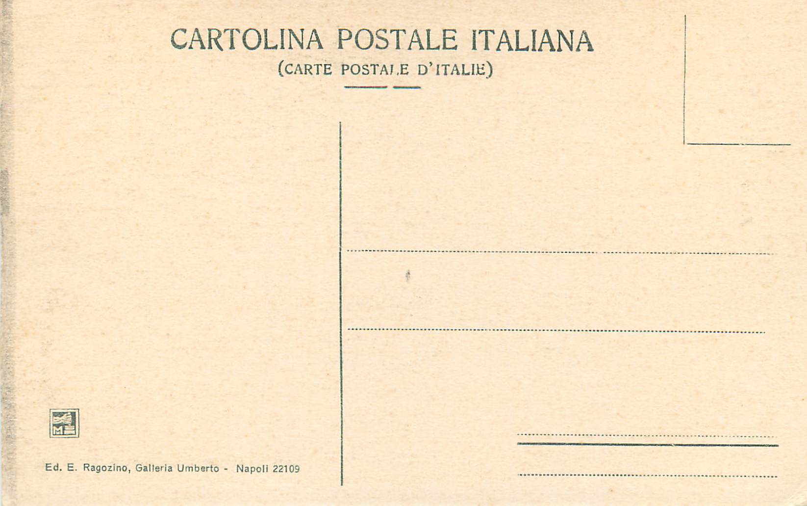 CPM Napoli
 Monumento a Vittorio Emanuele — Verso
