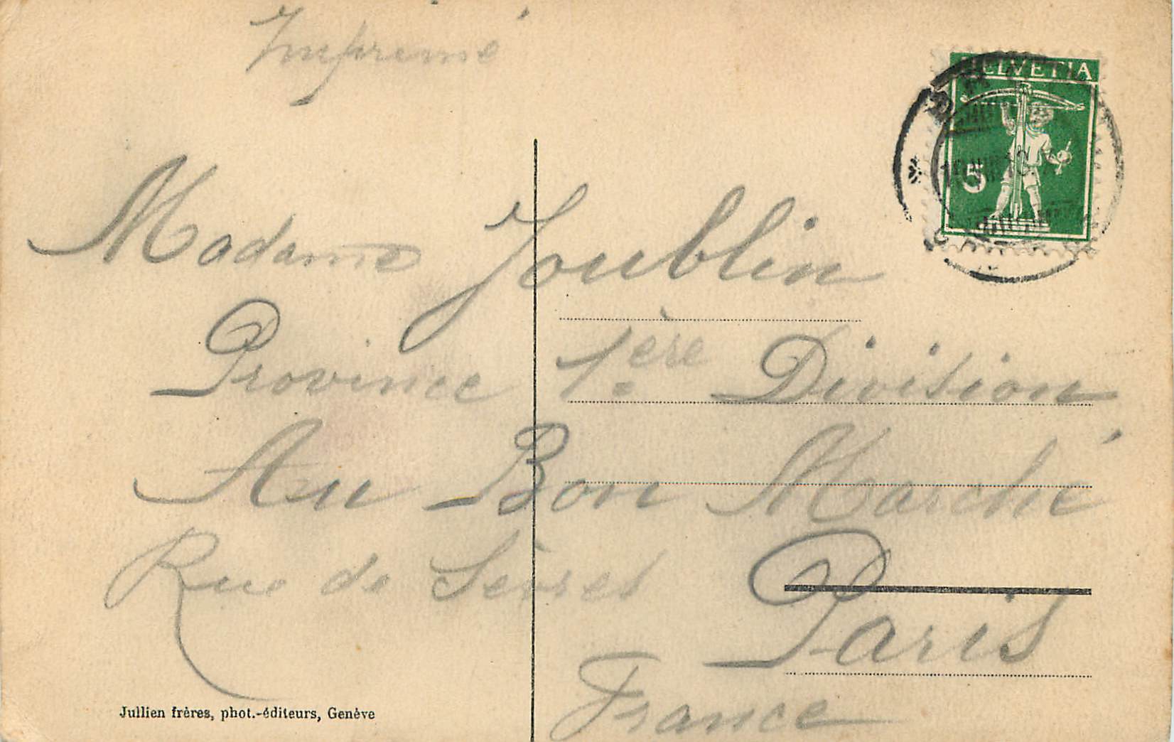 CPA Le Moleson Chalet Haut de Joux Chevres — Verso