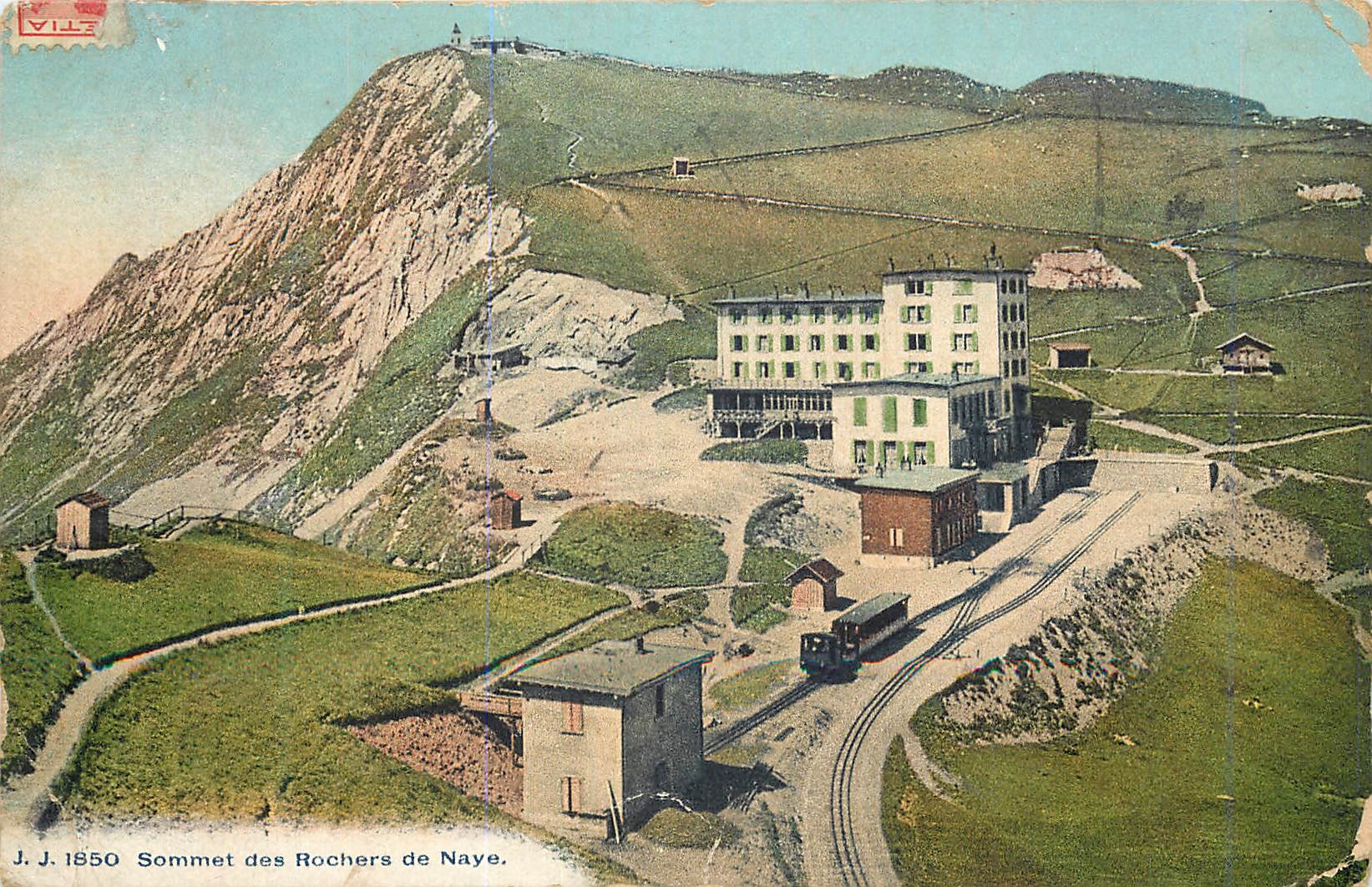 CPA Sommet des Rochers de Naye Funiculaire Train