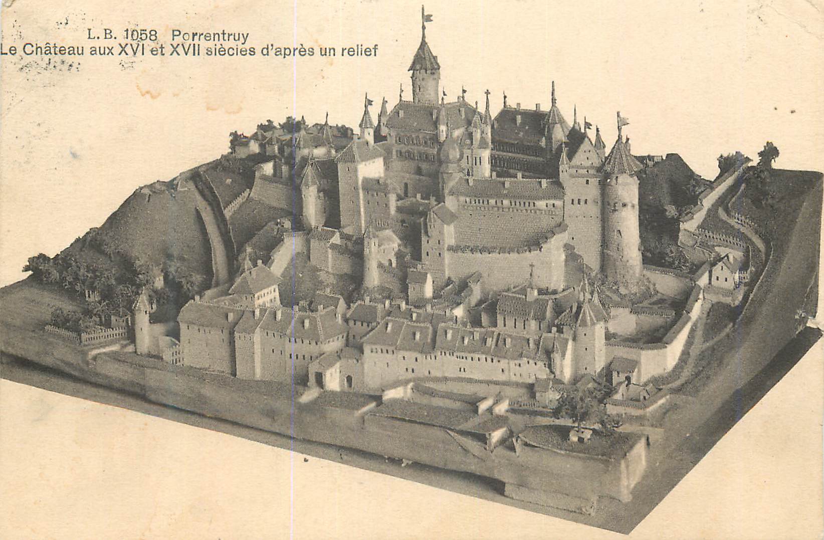 CPA Porrentruy Le Chateau d apres un relief 