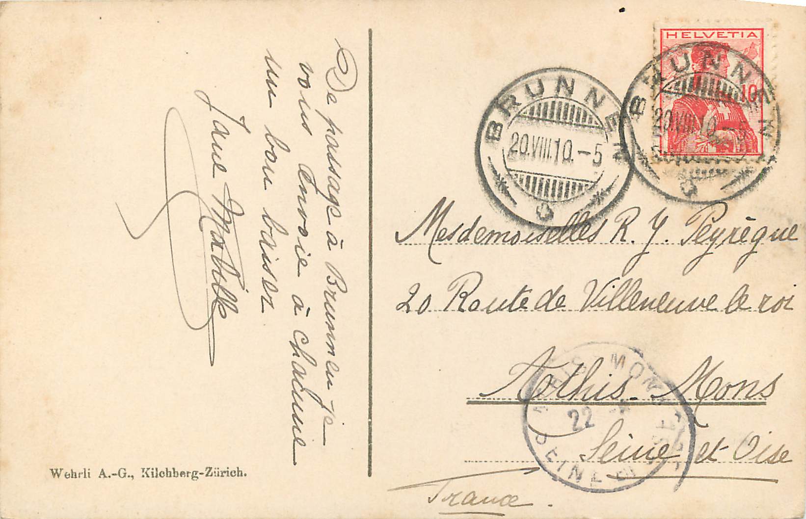 CPA Axenstrasse und Bristenstock  — Rückseite