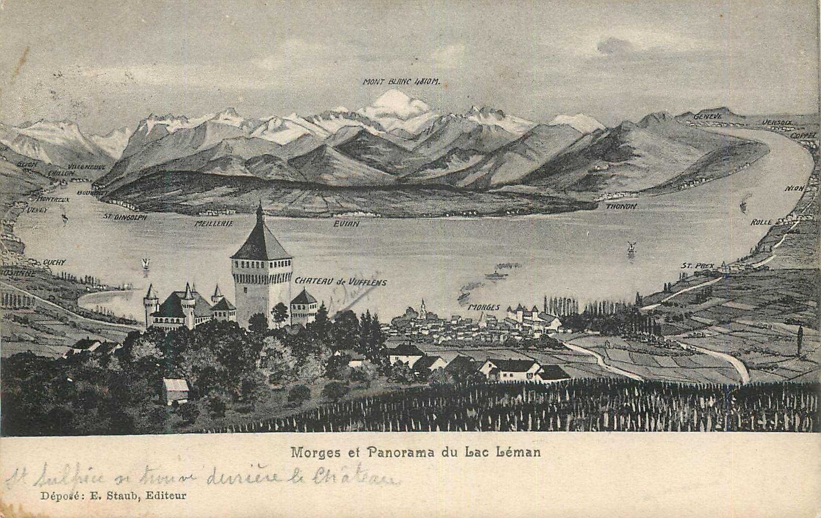 CPA Morges et Panorama du Lac Leman 