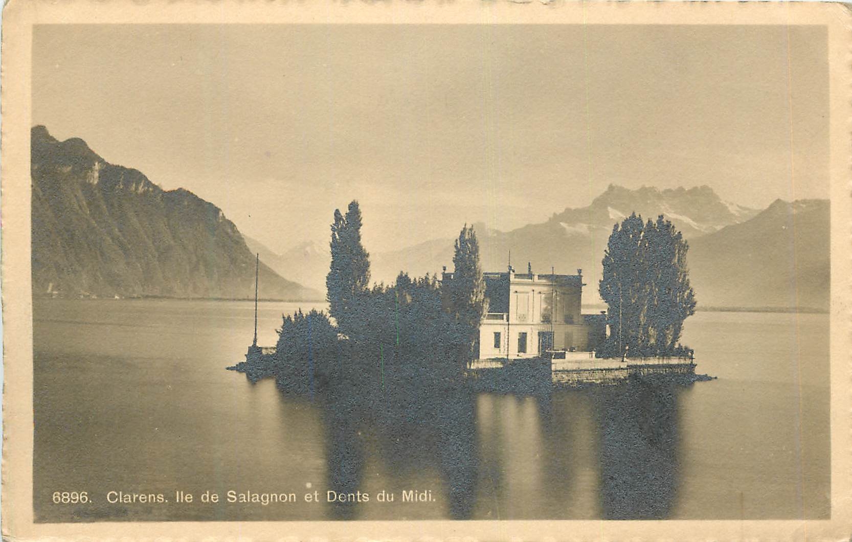CPA Clarens Ile de Salagnon et Dents du Midi 