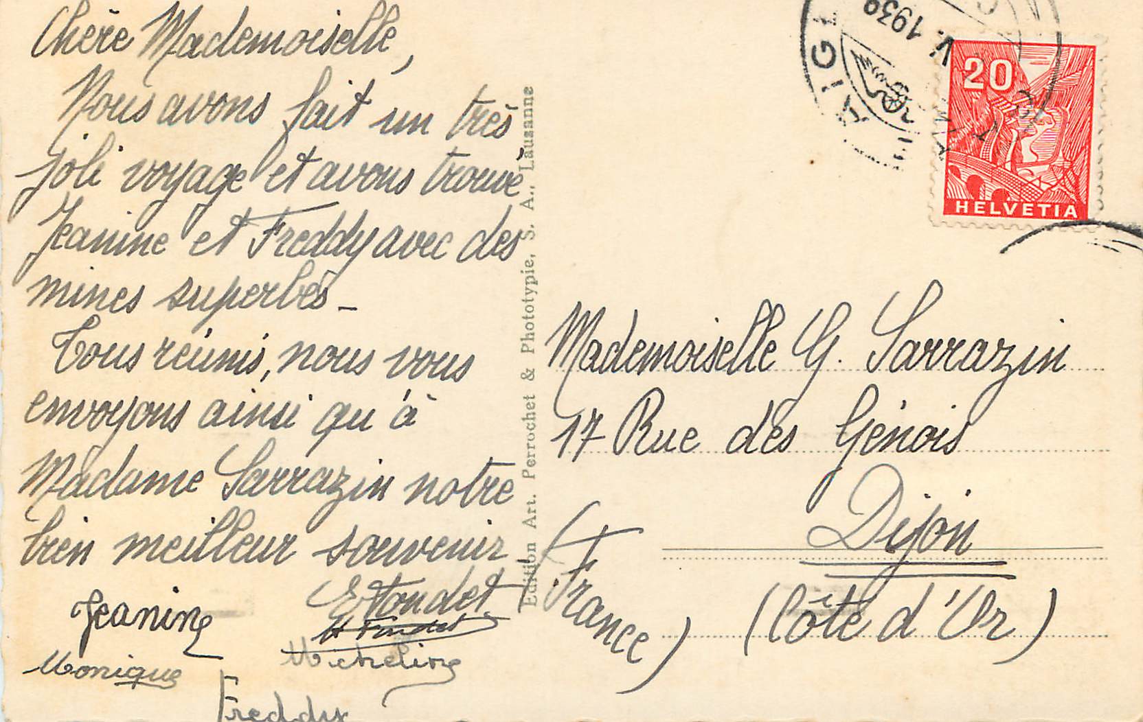 CPA Le Sepey  — Rückseite