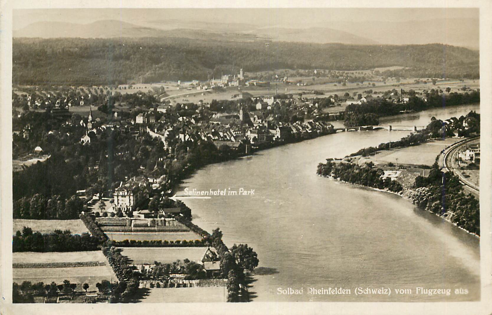 CPA Solbad Rheinfelden Schweiz vom Flugzeug aus 