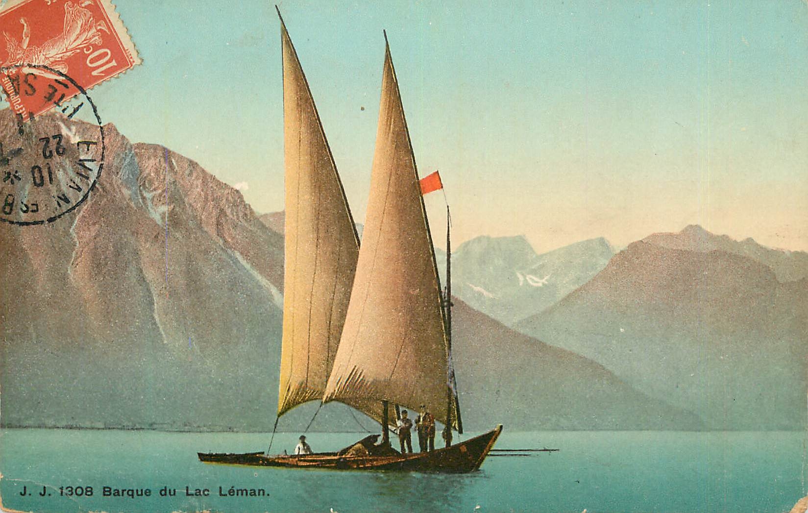 CPA Barque du Lac Leman Bateau
