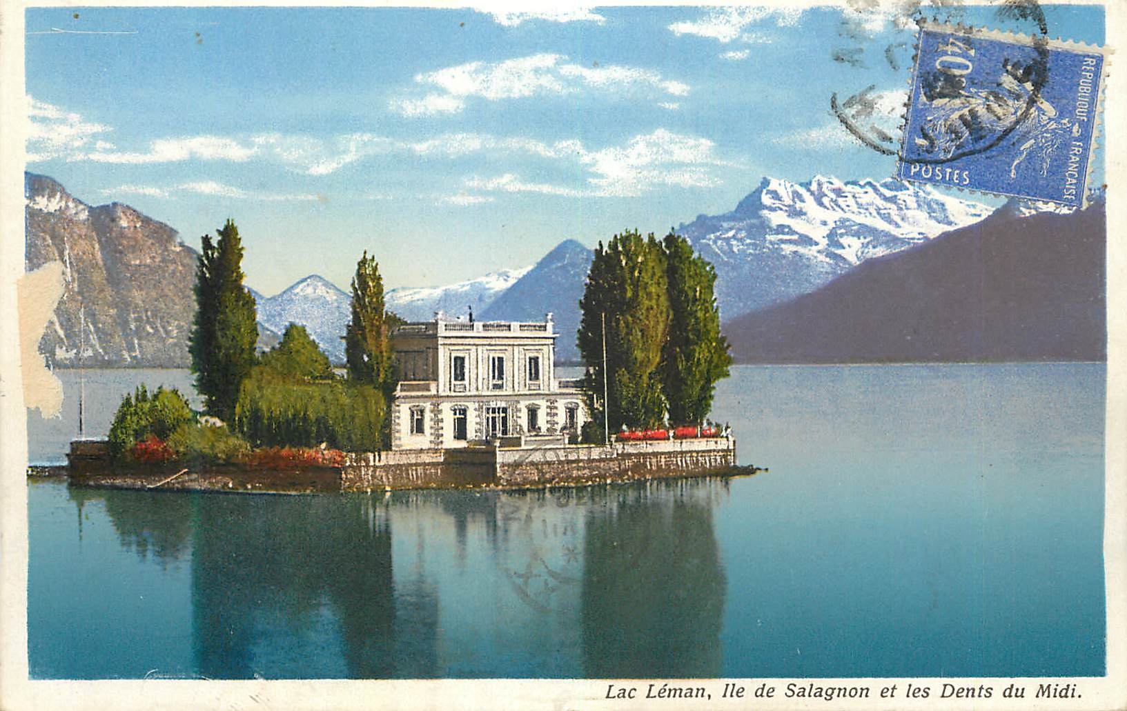 CPA Lac Leman Ile de Salagnon et les Dents du Midi 