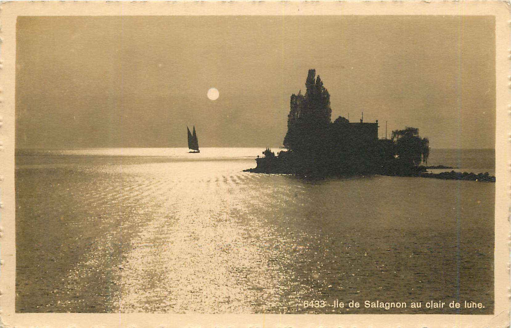 CPA Ile de Salagnon au clair de lune 