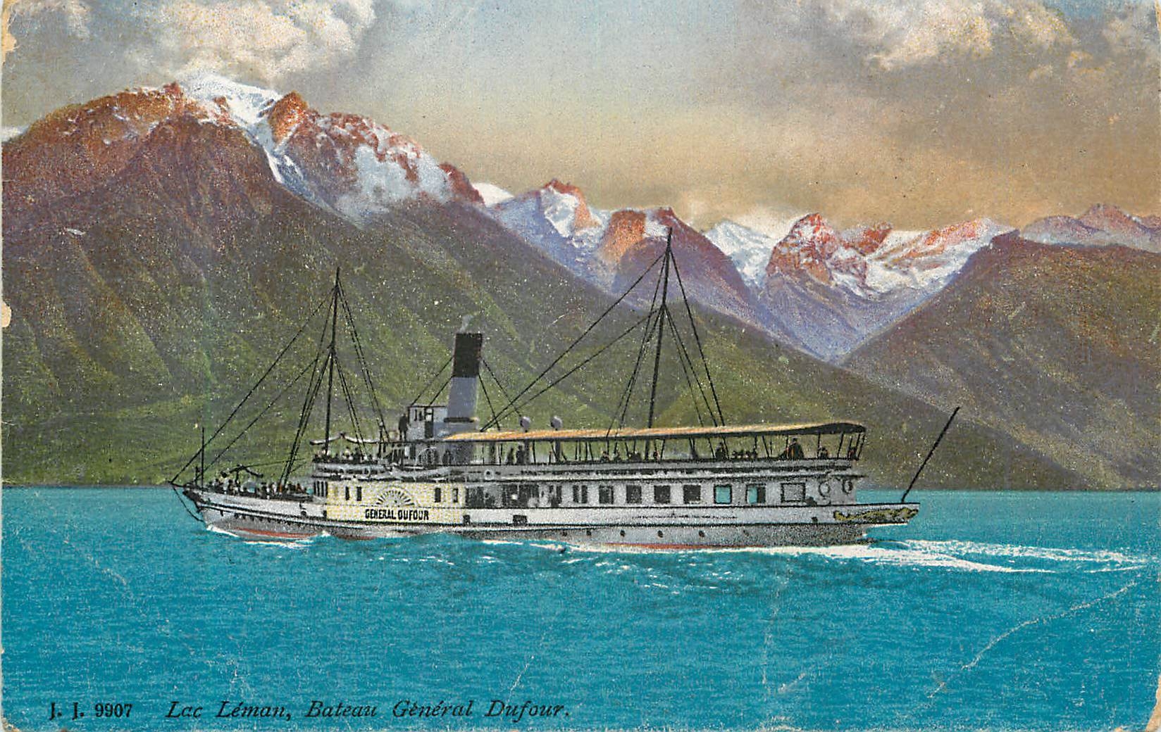 CPA Lac Leman Bateau General Dufour 