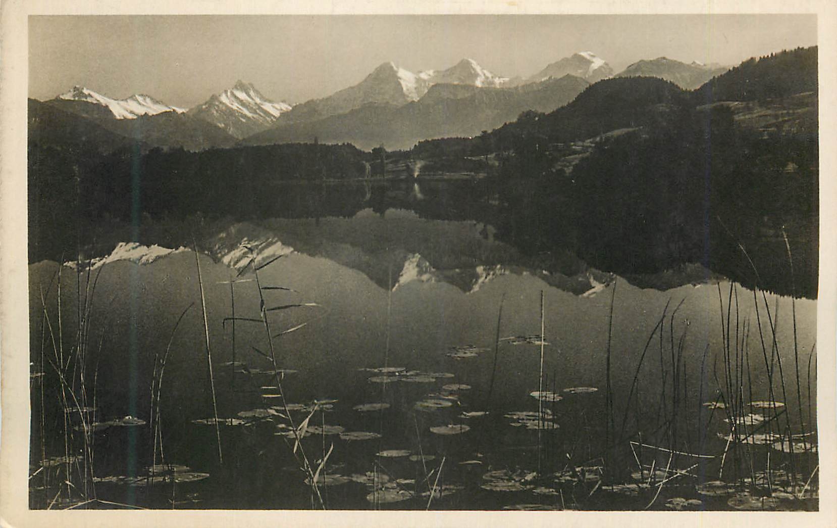 CPA Spiegelung Jungfraugruppe Le reflet des Alpes 