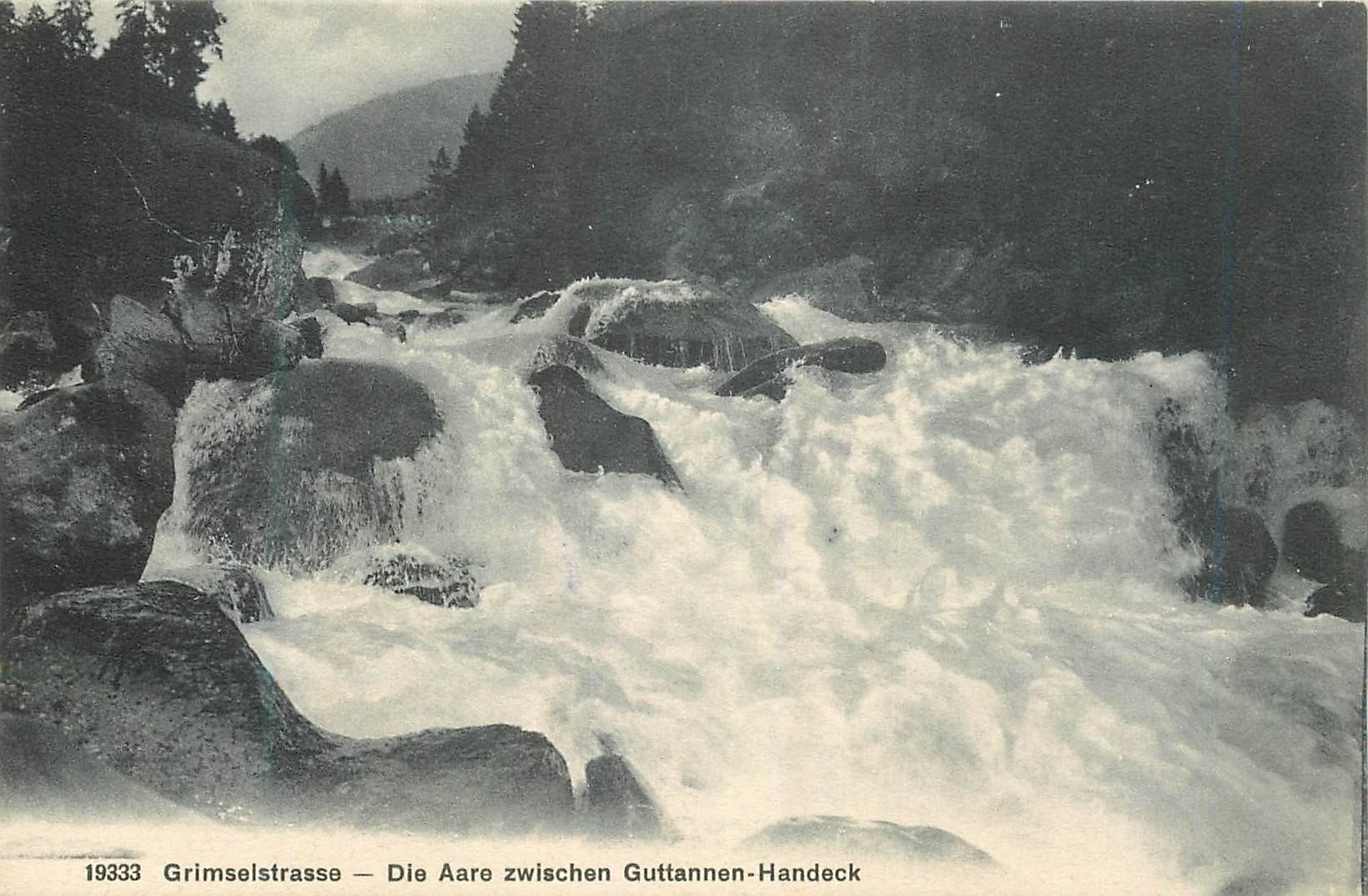 CPA Grimselstrasse Die Aare zwischen Guttannen Handeck 
