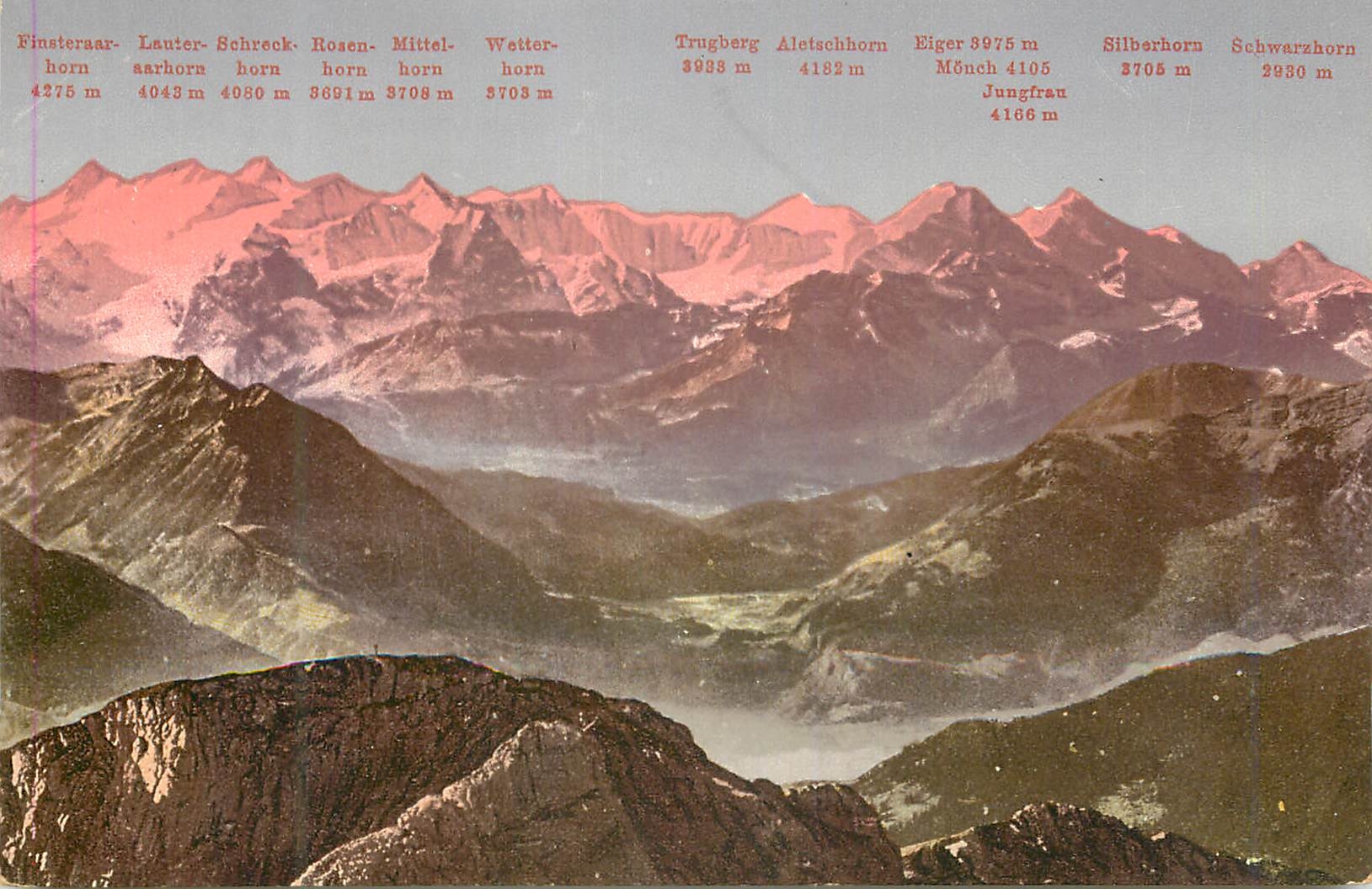 CPA Die Berner Alpen vom Pilatus aus 