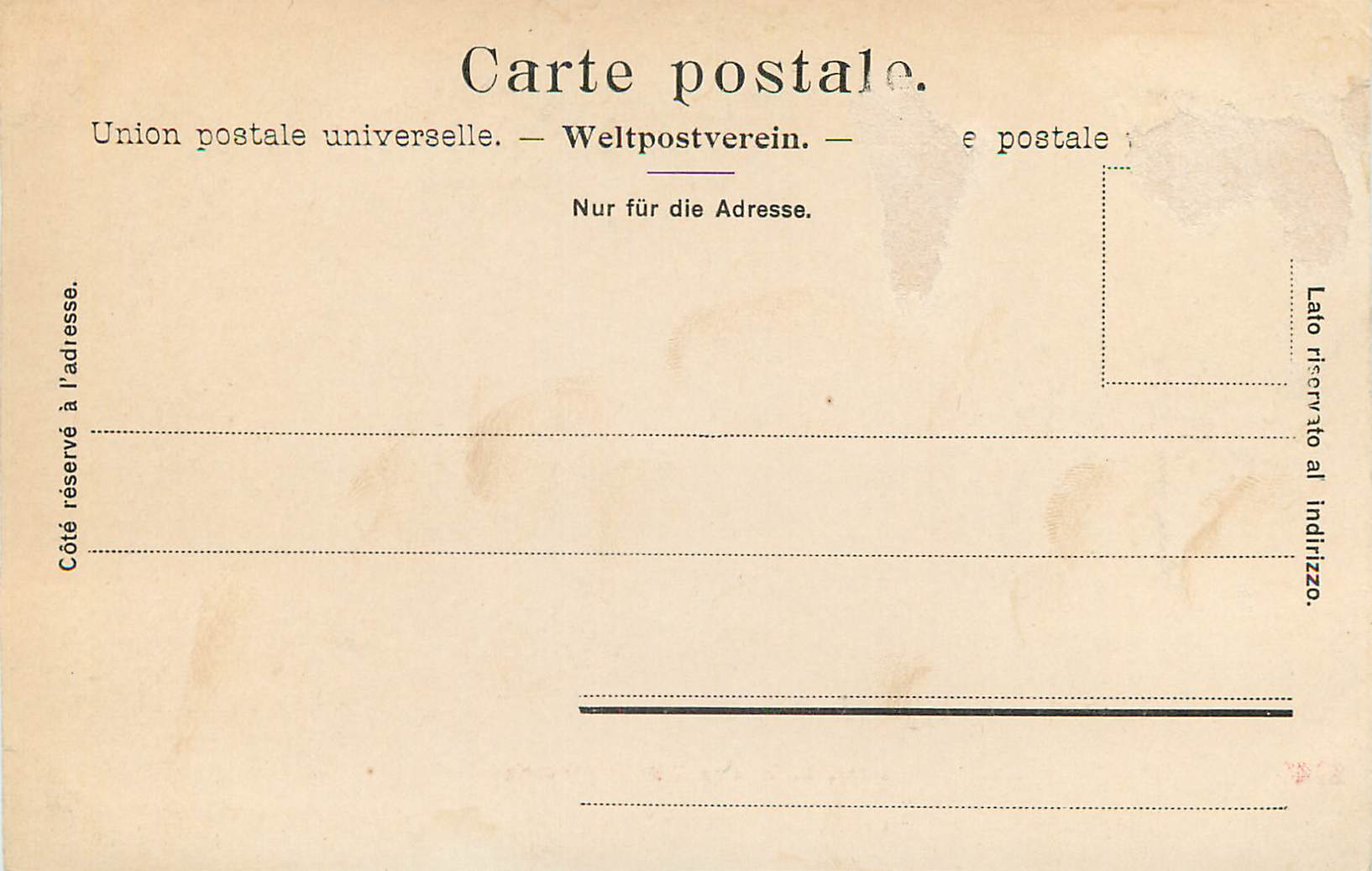 CPA Vierwaldstattersee und Urirotstock  — Rückseite