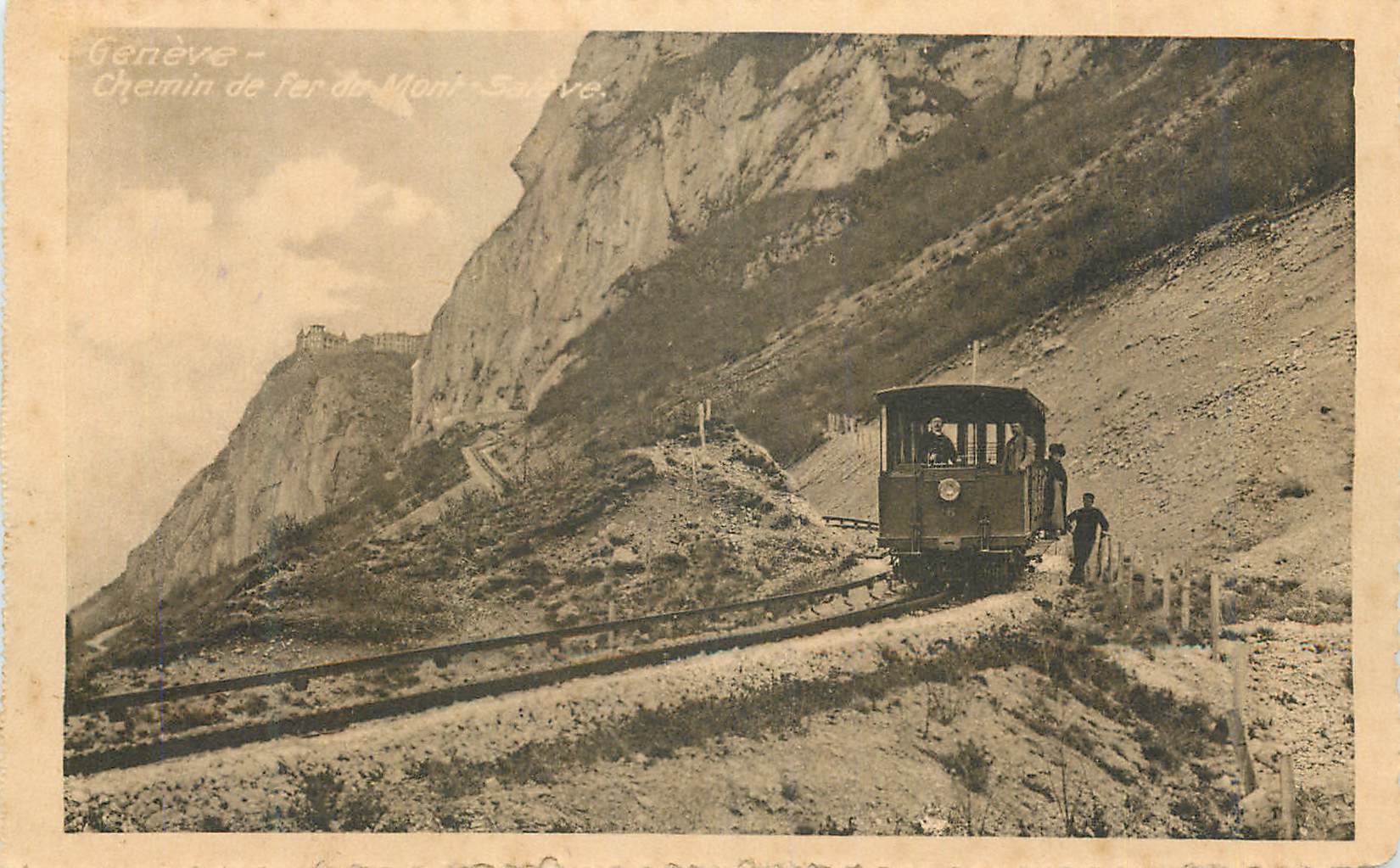 CPA Geneve Chemin de fer du Mont Saleve Train Funiculaire