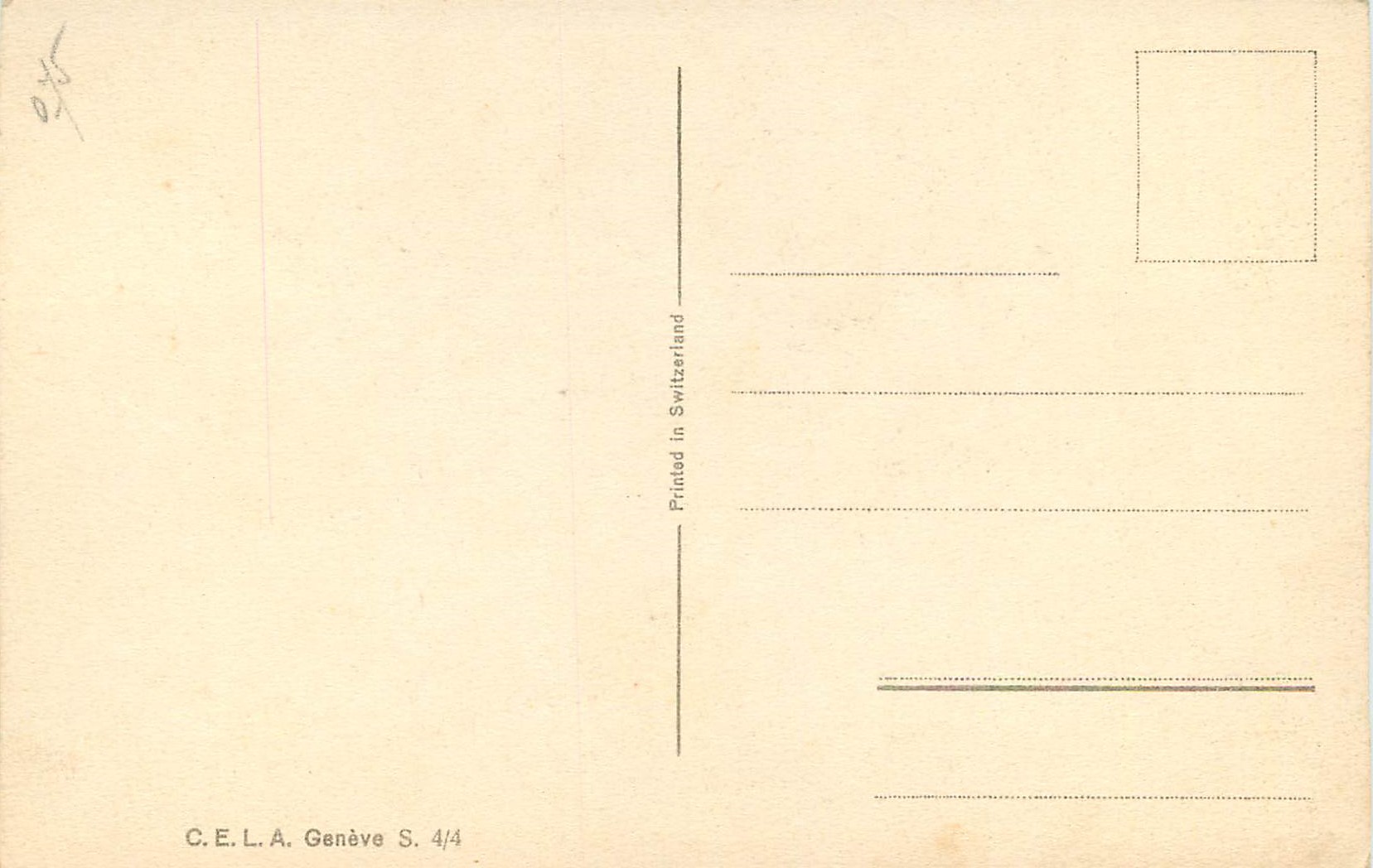 CPA Eglise Suisse — Verso